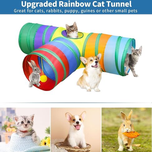 مجموعة ألعاب Malier Kitten، أنفاق القطط القابلة للطي للقطط الداخلية، لعبة ريشة كيتي التفاعلية، كرات مجعدة على شكل فأر للقطط، ألعاب نفق أنبوبية ثلاثية الاتجاهات للقطط والجرو والقطط الصغيرة in Saudi Arabia