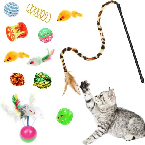 مجموعة ألعاب Malier Kitten، أنفاق القطط القابلة للطي للقطط الداخلية، لعبة ريشة كيتي التفاعلية، كرات مجعدة على شكل فأر للقطط، ألعاب نفق أنبوبية ثلاثية الاتجاهات للقطط والجرو والقطط الصغيرة in Saudi Arabia