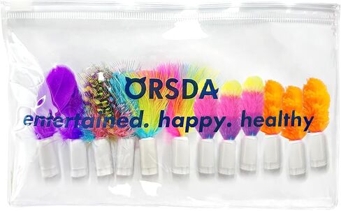 ألعاب تفاعلية 2 في 1 من ORSDA للقطط الداخلية، مؤقت تشغيل/إيقاف تلقائي، كرات لعبة للقطط وكمين لعبة الفئران الإلكترونية للقطط للترفيه مع 6 قطع من الريش، وإمدادات طاقة مزدوجة in Kuwait