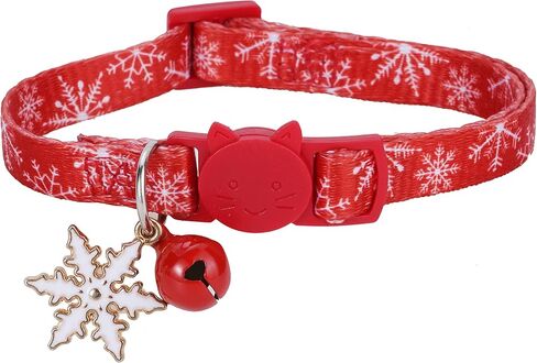 BoomBone Snowflake Small Dog Collar Breakaway with Bell ANG Winter Charm in Saudi Arabia