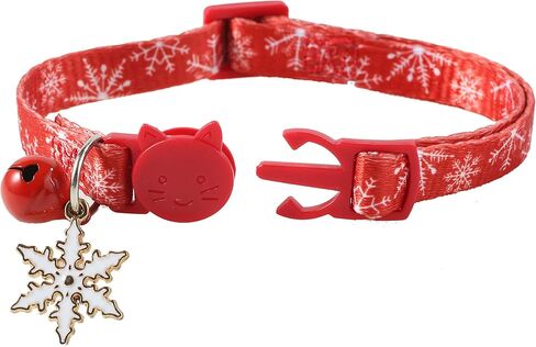 BoomBone Snowflake Small Dog Collar Breakaway with Bell ANG Winter Charm in Saudi Arabia