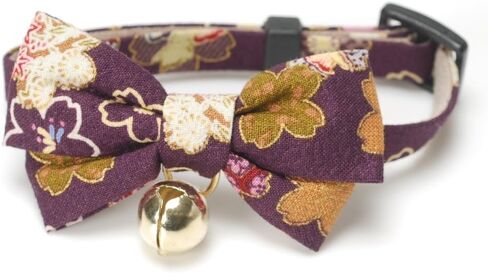 Necoichi Kimono Bow Tie Cat Collar (Black) in Saudi Arabia