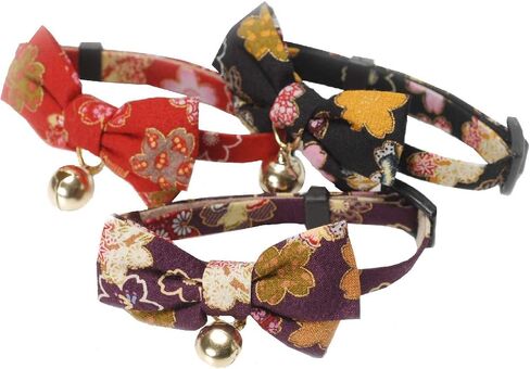 Necoichi Kimono Bow Tie Cat Collar (Black) in Saudi Arabia