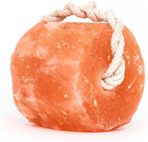 Glowyn Pink Himalayan Salt Lick - Large Natural Mineral Block on Rope for Horses, Cattle, Live Stock, Deer – Long Lasting - 9.5lbs. to 11.0lbs. - Great for Using as a Bait for Deer Hunting in Kuwait