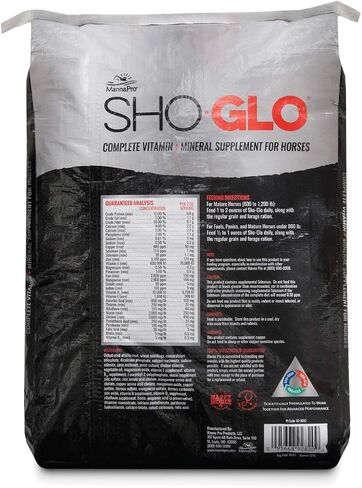Select Series Manna Pro Sho-Glo Supplement for Horses | Complete Vitamin & Mineral Supplement for Healthy Skin & Coat | 25 Pounds in Saudi Arabia