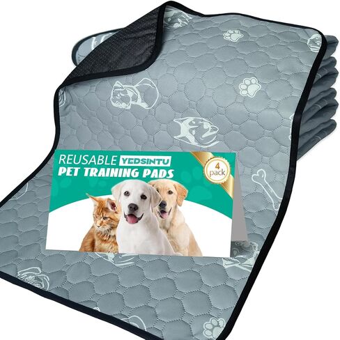 4 قطع من وسادات تبول الكلاب قابلة لإعادة الاستخدام للكلاب، وسادات للجراء قابلة للغسل، وسادة مضادة للانزلاق مقاومة للماء، سجادات تدريب ماصة ومضادة للتسرب للقعادة، والقفص، وقلم اللعب، والسرير، والأريكة (20 بوصة × 27 بوصة) in Kuwait