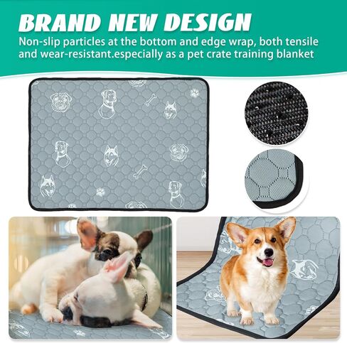 4 قطع من وسادات تبول الكلاب قابلة لإعادة الاستخدام للكلاب، وسادات للجراء قابلة للغسل، وسادة مضادة للانزلاق مقاومة للماء، سجادات تدريب ماصة ومضادة للتسرب للقعادة، والقفص، وقلم اللعب، والسرير، والأريكة (20 بوصة × 27 بوصة) in Kuwait