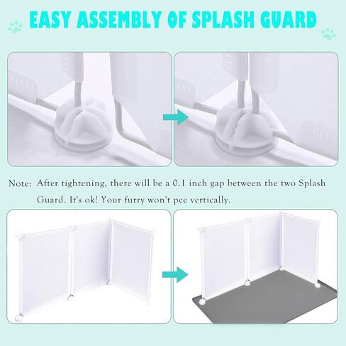 Bencacawinstyle Dog Puppy Pad Enclosure Splash Guard مع حصيرة غير قابلة للانزلاق، صينية حامل وسادة تبول مانعة للتسرب للكلاب الصغيرة تعمل مع معظم منصات التدريب وسهلة التنظيف. in Kuwait