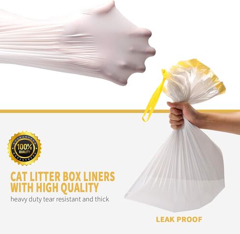 KONE Cat Litter Box Liners, 30 Count Jumbo Extra Durable Large Drawstring Kitty Litter Pan Bags Cat Waste Litter Bags Pet Cat Supplies 36" x 18" in Kuwait
