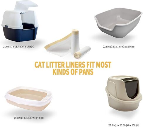 KONE Cat Litter Box Liners, 30 Count Jumbo Extra Durable Large Drawstring Kitty Litter Pan Bags Cat Waste Litter Bags Pet Cat Supplies 36" x 18" in Kuwait