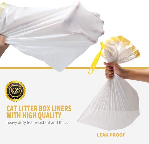 KONE Cat Litter Box Liners, 30 Count Jumbo Extra Durable Large Drawstring Kitty Litter Pan Bags Cat Waste Litter Bags Pet Cat Supplies 36" x 18" in Kuwait
