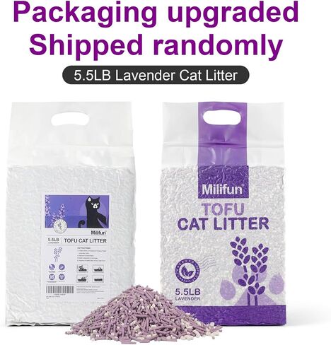 Tofu Cat Litter, Dust-Free Kitty Litter, Ultra Absorbent Clumping Cat Pellet Litter, Fast Drying, Lavender Cat Tofu Litter Odor Control, Less Scattering, Pretty Dust-Free Mixed Tofu Cat Litter. in Kuwait