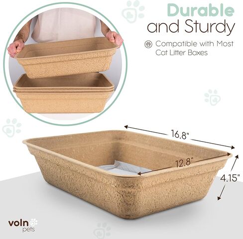 صناديق فضلات القطط للاستعمال مرة واحدة مع وسادات ماصة للرائحة والسوائل، صندوق فضلات القطط للاستعمال مرة واحدة، صندوق فضلات كبير سهل التنظيف، صندوق فضلات القطط عديم الرائحة من فولن بيتس (4 قطع) in Kuwait