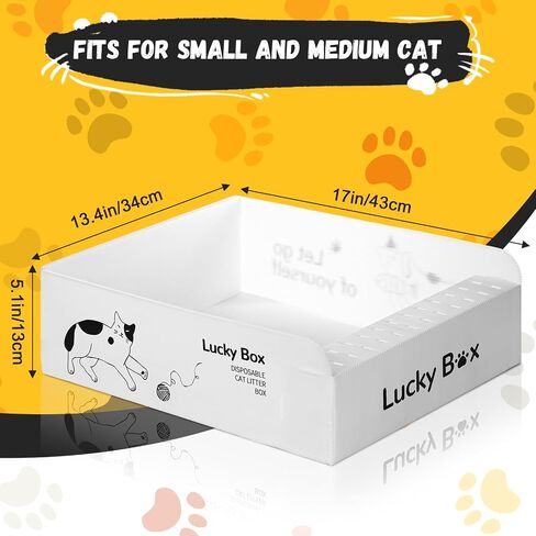 Ziliny 5 Pcs Portable Travel Litter Box 17 x 13.4 x 5.1 Inches Disposable Plastic Litter Box for Cat Foldable Kitty Litter Tray Double Layer Waterproof Litter Box for Small Pets Animals Travel Needs in Saudi Arabia