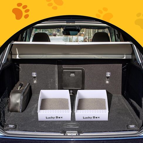 Ziliny 5 Pcs Portable Travel Litter Box 17 x 13.4 x 5.1 Inches Disposable Plastic Litter Box for Cat Foldable Kitty Litter Tray Double Layer Waterproof Litter Box for Small Pets Animals Travel Needs in Saudi Arabia