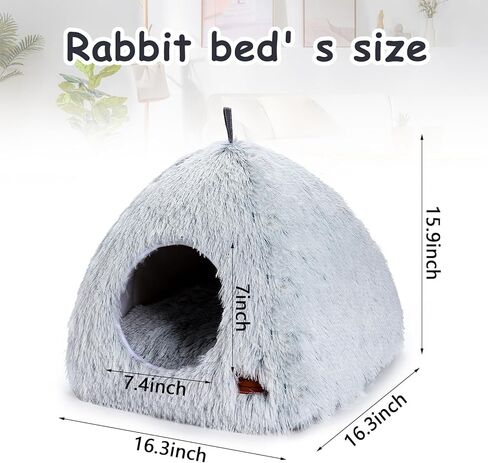 PStarDMoon Bunny Bed for Small Animals,Warm Calming Rabbit House and Hideout, Machine Washable Sleeping Rabbit Sofa Bed Bottom Breathable Soft Bunny Bed for Kittens Bunny Guinea Pigs Puppy (Style 1) in Kuwait
