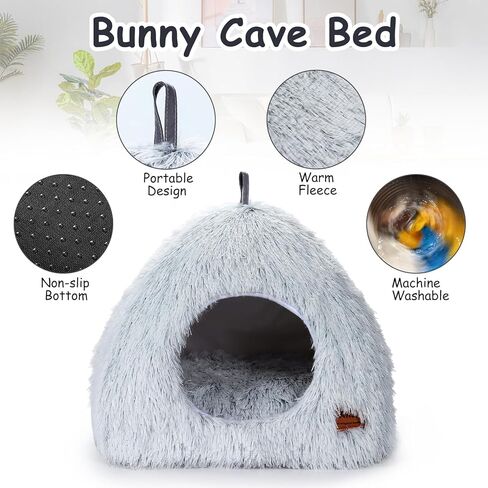 PStarDMoon Bunny Bed for Small Animals,Warm Calming Rabbit House and Hideout, Machine Washable Sleeping Rabbit Sofa Bed Bottom Breathable Soft Bunny Bed for Kittens Bunny Guinea Pigs Puppy (Style 1) in Kuwait