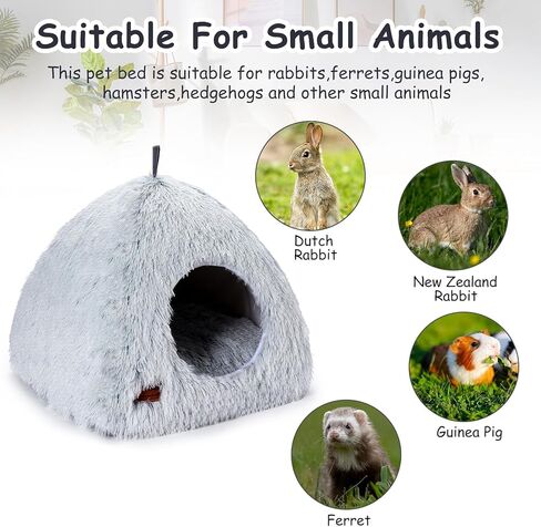 PStarDMoon Bunny Bed for Small Animals,Warm Calming Rabbit House and Hideout, Machine Washable Sleeping Rabbit Sofa Bed Bottom Breathable Soft Bunny Bed for Kittens Bunny Guinea Pigs Puppy (Style 1) in Kuwait