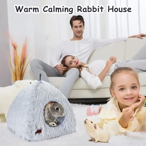 PStarDMoon Bunny Bed for Small Animals,Warm Calming Rabbit House and Hideout, Machine Washable Sleeping Rabbit Sofa Bed Bottom Breathable Soft Bunny Bed for Kittens Bunny Guinea Pigs Puppy (Style 1) in Kuwait
