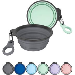 AONKEY 2 Pack Collapsible Dog Bowls with Bottle Carrier(Small 15oz) in Kuwait
