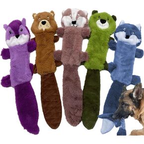Jalousie 5 Pack Stuffingless Dog Squeaky Toys Dog Toy w/Durable Liner No Stuffing Dog Toy - Dog Toys Crinkle Paper Squeaker Toy for Medium Large Dogs (3 Pack - Squeaky) in Kuwait