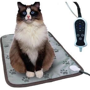 Pet Heating pad Outdoor Small Dog cat Heating pad Heated ped beds for Outside Dogs House Heater Electric Warming pad for Puppies with Timer,Chew Resistant Cord,Easy Clean,Waterproof