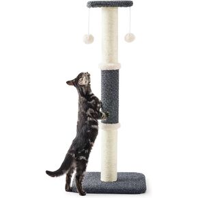 Lesure Small Cat Scratching Post - Premium Sisal Rope Highly Resistant Carpet Cute Scratching Posts for Indoor Kittens, Sturdy Small Cat Scratch Pole with Hanging Ball, Beige(22.5 inch)