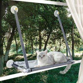 WOCOPIA Cat Window Perch with Soft Blanket, Christmas/New Year Gift for Cats, Upgraded Safe Opaque Suction Cups Cat Hammock for Window, 26 * 13.6 inch XL Cat Window Bed Cat Seat Cat Shelf in Saudi Arabia