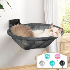 JUNSPOW Cat Hammock Wall Mounted, Foldable & Stable Cat Beds- Breathable Cat Wall Shelves for Sleeping, Playing, Climbing, and Lounging - Maximum Hold Up to 30lb (Gray) in Kuwait