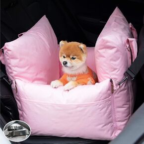 Durable Dog Car Seat with Front & Back Protection - Dog Booster Seat with 2 Adjustable Dog Leashes for Dog Harness with Belts - Dog Bed Pet Car Seat with Carrier Handles for Small & Medium in Saudi Arabia