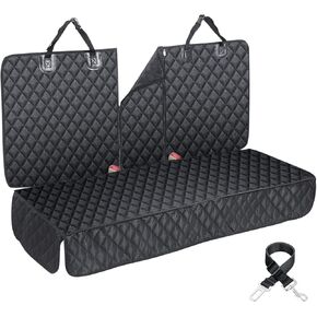 ANOSOSPECIAL غطاء مقعد السيارة للكلاب غطاء المقعد الخلفي للأطفال ISOFIX حامي مقعد السيارة للكلاب مانع للانزلاق مقاوم للماء متين عالمي مناسب غطاء مقعد السيارة لشاحنة SUV (كبير، أسود)