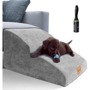 Topmart منحدر وخطوات للكلاب ممتدة عالية الكثافة بطبقتين، ارتفاع 11.8 بوصة، سلالم للكلاب غير قابلة للانزلاق، سلم للكلاب من الرغوة الناعمة مع غطاء مقاوم للماء، أفضل للكلاب المصابة والقطط الأكبر سنًا والحيوانات الأليفة التي تعاني من آلام المفاصل in Kuwait