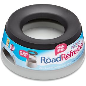 Road Refresher™ - Prestige Pets Water Bowl Dispenser - No Spill Water Bowl for Dogs and Cats - Travel Pet Water Bowl for Home and Travel - Grey - Large in Saudi Arabia