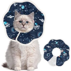 Depets Adjustable Recovery Pet Cone E-Collar for Cats Kittens Rabbits, Plastic Elizabeth Protective Collar Wound Healing Practical Neck Cover, Neck Girth 6.1 in in Kuwait