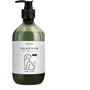Miavko Pet Shower Gel 500 ملليلتر، جل استحمام للحيوانات الأليفة، شامبو للحيوانات الأليفة، شامبو للكلاب، شامبو للقطط، شامبو عالمي مضاد لإزالة الشعر منخفض الحساسية للقطط والكلاب، بلسم Cat Doghair، مستلزمات تنظيف الحيوانات الأليفة in Kuwait