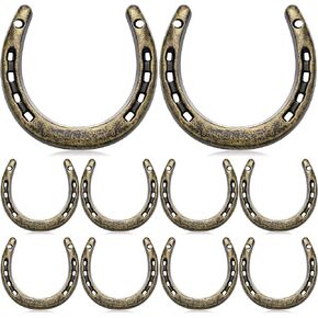 Shimeyao Cast Iron Horseshoe Bulk 4.5 x 4.3 Inch Horseshoes for Adults Wall Hung Good Luck Handmade Christmas Decorations Horse Theme Party Wedding Birthday Supplies (Red)