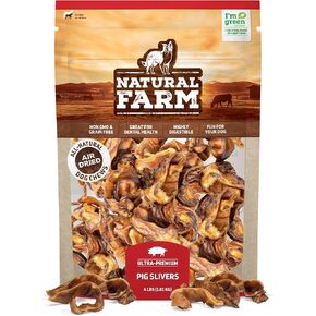 Natural Farm Pig Ears for Dogs (25 Pack), All-Natural Whole Dog Treats Thick Pigs Ears, Single Ingredient & Highly Digestible Jumbo Ears, Better Than Rawhide Dog Snacks for Puppy and Large/Medium Dogs