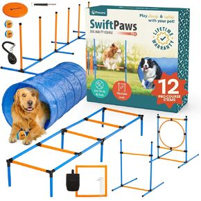 PetCove Dog Agility Course Backyard Set, Dog Agility Equipment, Dog Obstacle Course Backyard, Agility Training Equipment for Dogs, Dog Agility Tunnel