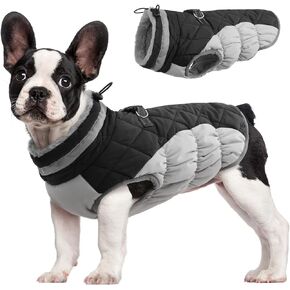 معطف الكلب FUAMEY، سترة دافئة للكلاب، معطف شتوي مبطن للكلاب، سترة صوف عاكسة للضوء، معاطف للطقس البارد مع حزام مدمج مقاوم للماء، سترة ثلج للكلاب مع سحاب، أحمر وردي متوسط in Kuwait