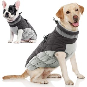 AOFITEE Dog Coat, Warm Dog Jacket Dog Winter Coats, Reflective Turtleneck Dog Fleece Vest with Harness Built in, Waterproof Windproof Dog Snow Jacket Snowsuit for Small Medium Large Dogs, Pink M