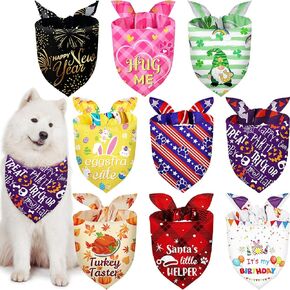 Weewooday 9 Pcs Holiday Dog Bandanas Adjustable Washable Pet Scarves in Saudi Arabia