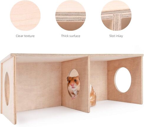 ألعاب Niteangel Hamster Secret Peep Shed المكونة من غرفتين للمخبأ واستكشاف الأنفاق (صغيرة - للهامستر القزم) in Kuwait
