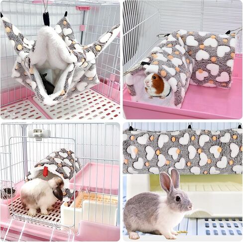 Small Pet Cage Hammock Set, 3 Pieces Small Pet Cage Hammock Hanging Tunnel Bedding Hanging Bed Cage, Hammock Hanging Tunnel Rat House for Parrot Hamster Rat Squirrel Playing Sleeping (Coffee Color) in Kuwait