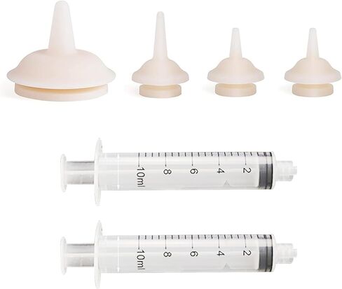 حلمة تغذية الحيوانات الأليفة من شودير للقطط والجراء، حلمة تغذية من السيليكون، مناسبة للحيوانات الأليفة، بما في ذلك الحقنة الصغيرة والمتوسطة والكبيرة والمزدوجة 1-10 مل in Kuwait