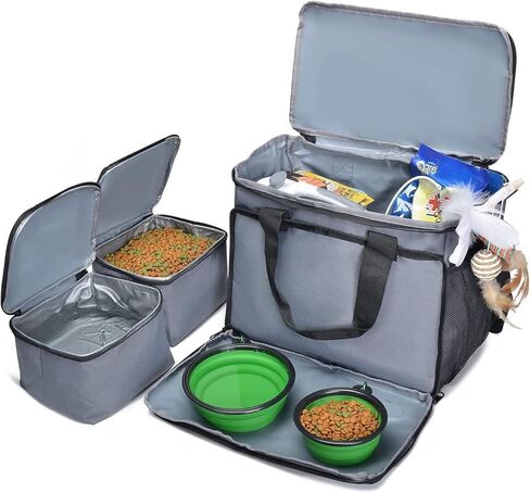 Wakytu Hundebox,Transportbox für Autoreise Tierklinik und Flugreisen,Hundetransportbox,Faltbare Katzenbox aus Oxford-Gewebe,mit Abnehmbarer Schultergurt(Übungsleinen) und Faltbare Hundenapf in Kuwait