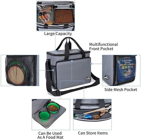 Wakytu Hundebox,Transportbox für Autoreise Tierklinik und Flugreisen,Hundetransportbox,Faltbare Katzenbox aus Oxford-Gewebe,mit Abnehmbarer Schultergurt(Übungsleinen) und Faltbare Hundenapf in Kuwait