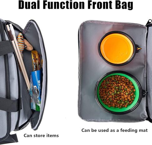 Wakytu Hundebox,Transportbox für Autoreise Tierklinik und Flugreisen,Hundetransportbox,Faltbare Katzenbox aus Oxford-Gewebe,mit Abnehmbarer Schultergurt(Übungsleinen) und Faltbare Hundenapf in Kuwait