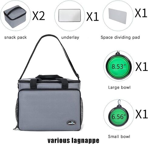 Wakytu Hundebox,Transportbox für Autoreise Tierklinik und Flugreisen,Hundetransportbox,Faltbare Katzenbox aus Oxford-Gewebe,mit Abnehmbarer Schultergurt(Übungsleinen) und Faltbare Hundenapf in Kuwait