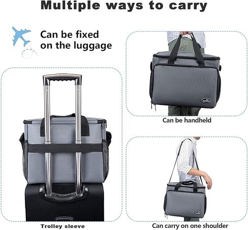 Wakytu Hundebox,Transportbox für Autoreise Tierklinik und Flugreisen,Hundetransportbox,Faltbare Katzenbox aus Oxford-Gewebe,mit Abnehmbarer Schultergurt(Übungsleinen) und Faltbare Hundenapf in Kuwait