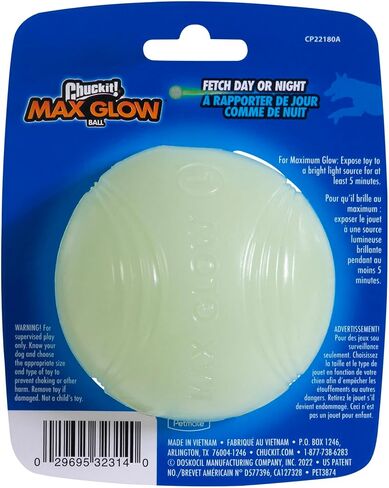 Chuckit! Max Glow Balls, Bouncy Ball for Dogs, Medium, 2.5in, 2 Pack in Saudi Arabia